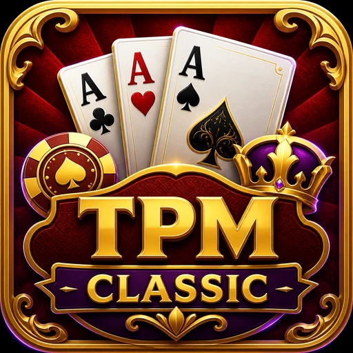 Teen Patti Master Classic original concept icon in red, gold and purple